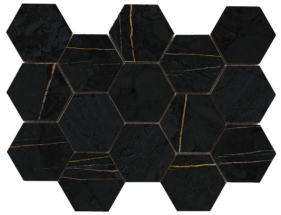 SAHARA HEXAGON AMPLE NOIR 32.5x22.5