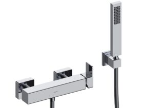 MITIGEUR DOUCHE CUBO AVEC DOUCHETTE A MAIN FELEXIBLE ET DSUPPORT