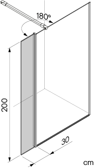 AILE POUR PAROI DE DOUCHE SINGLE FIXE 300