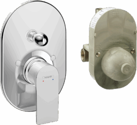 MITIGEUR DOUCHE REBRIS E ENCASTRABLE 2 VOIES AVEC CORPS D'ENCASTREMENT